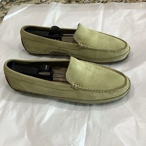 Cole Haan Men's Light Olive Suede Slip-On Loafers